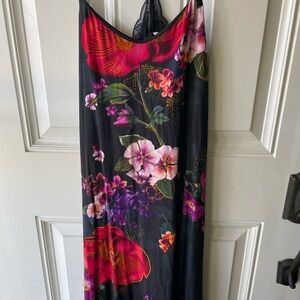 Soma Floral Chemise - Black and Multicolor